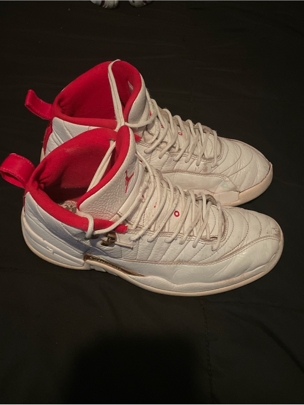 Jordan White and Red High-Top Basketball Sneakers